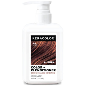 KERACOLOR front bottle showing auburn clenditioner and easy-use benefits