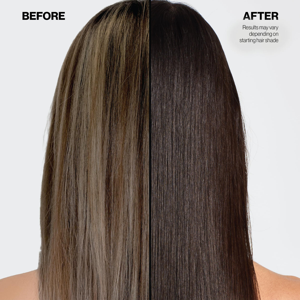KERACOLOR before and after hair photo showing espresso toning and visible color refresh benefit