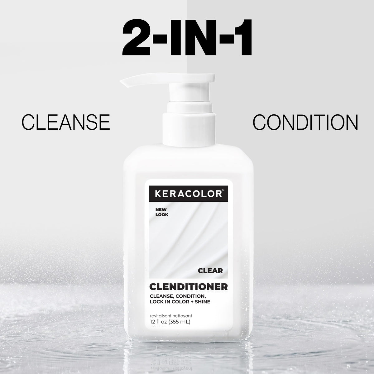 KERACOLOR applied to wet hair demonstrating gentle cleansing without lather