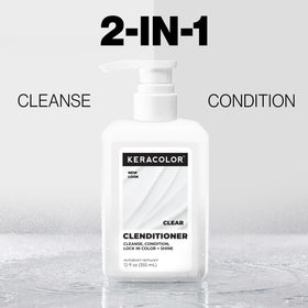 KERACOLOR applied to wet hair demonstrating gentle cleansing without lather