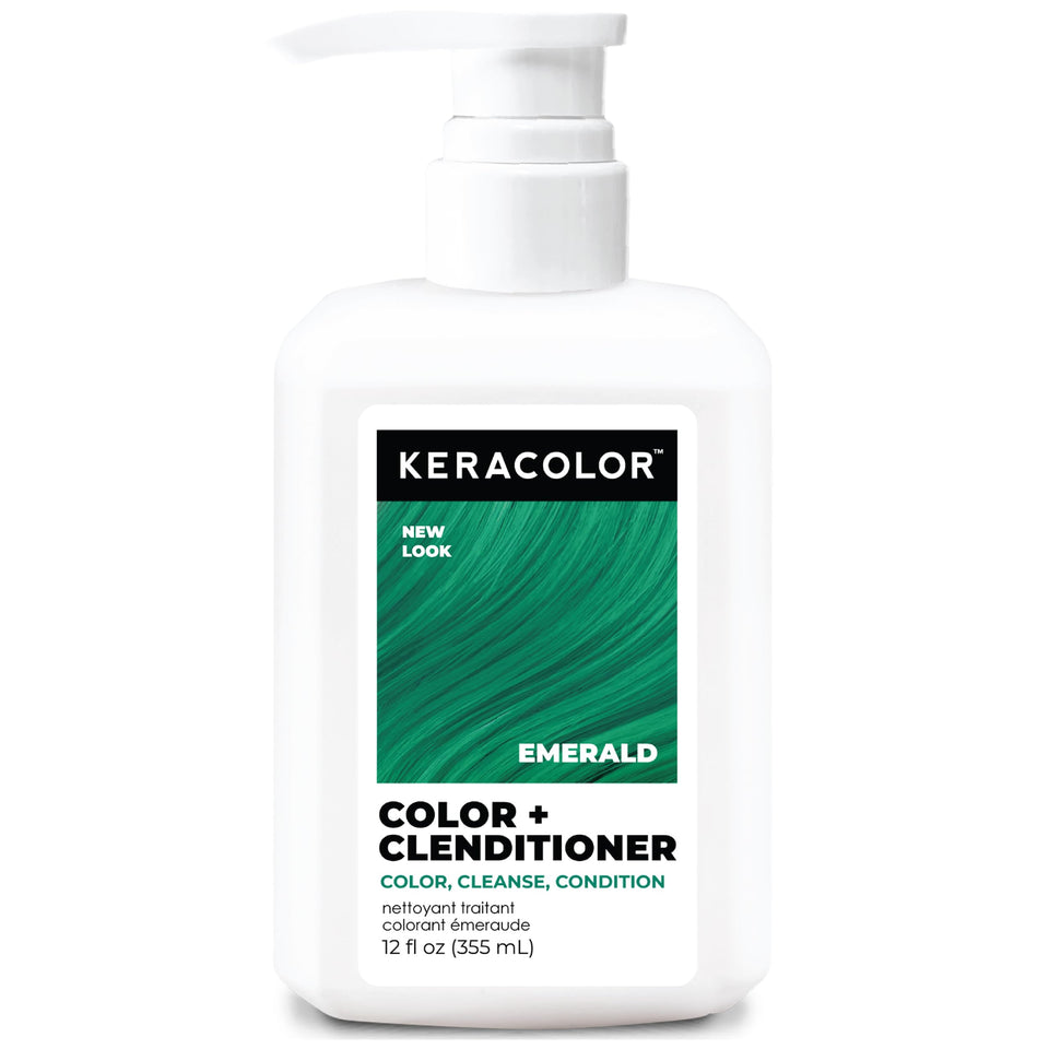KERACOLOR bottle front view showing emerald color and benefits