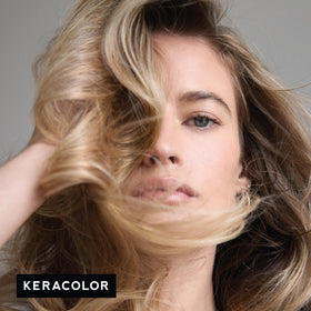 KERACOLOR after 20 minutes on hair showing honey color result