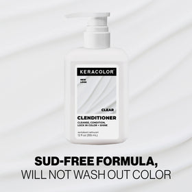 KERACOLOR label ingredients close-up highlighting sulfate-free, paraben-free benefit