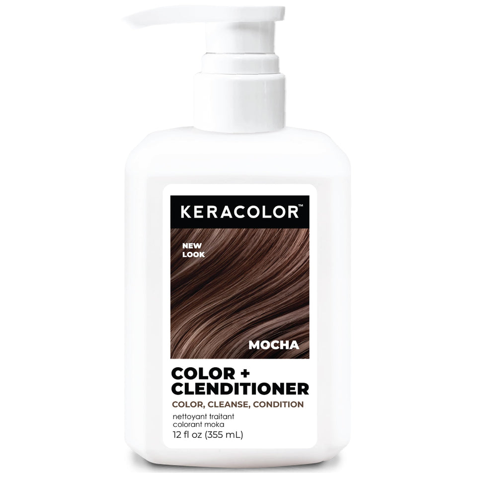 KERACOLOR bottle front packaging showing MOCHA shade and benefits