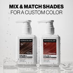 KERACOLOR on bathroom shelf in styled setting promoting routine use