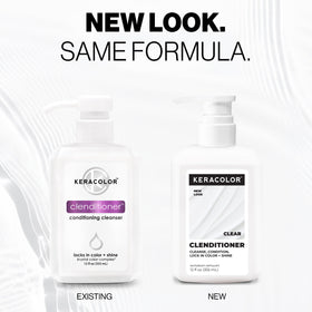 KERACOLOR creamy Clenditioner texture dispensed emphasizing smoothing effect