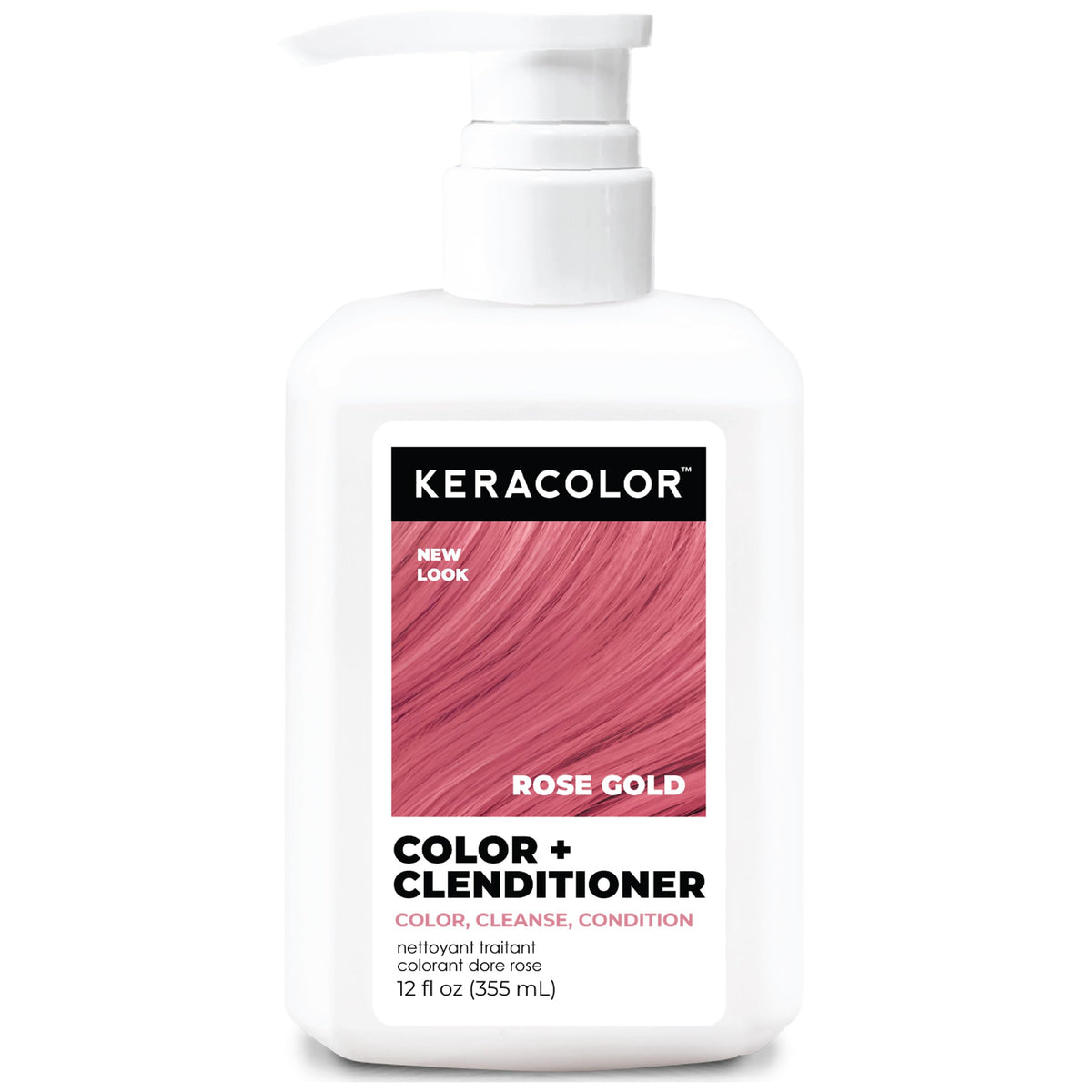 KERACOLOR bottle front label showing ROSE GOLD hue and benefits
