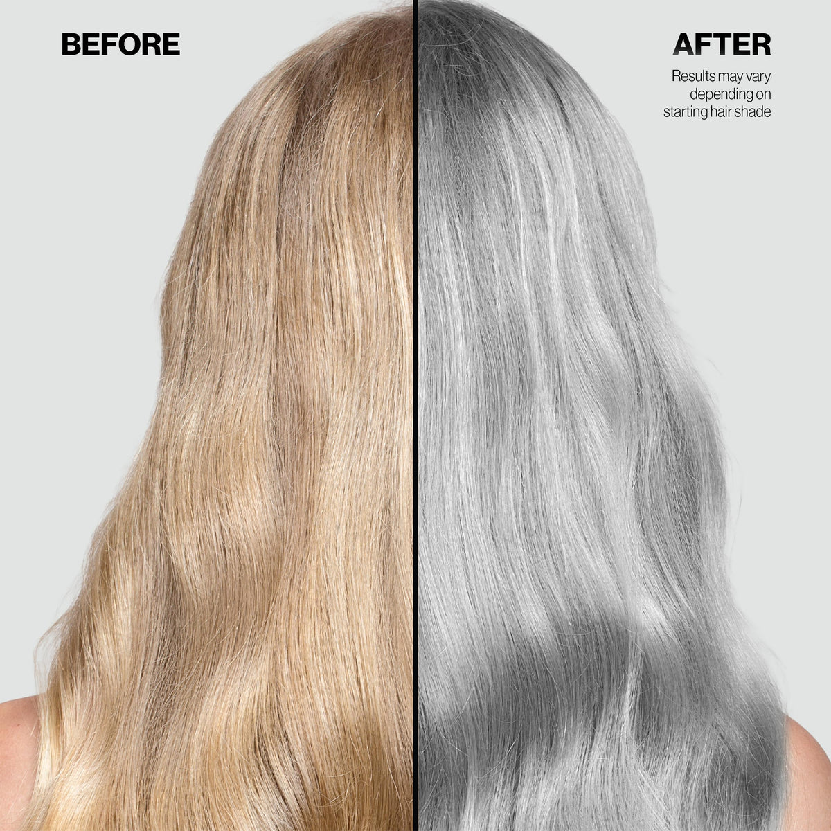 KERACOLOR before and after hair photos showing visible silver toning benefit