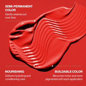 KERACOLOR red color drip detail illustrating pigment intensity and shine