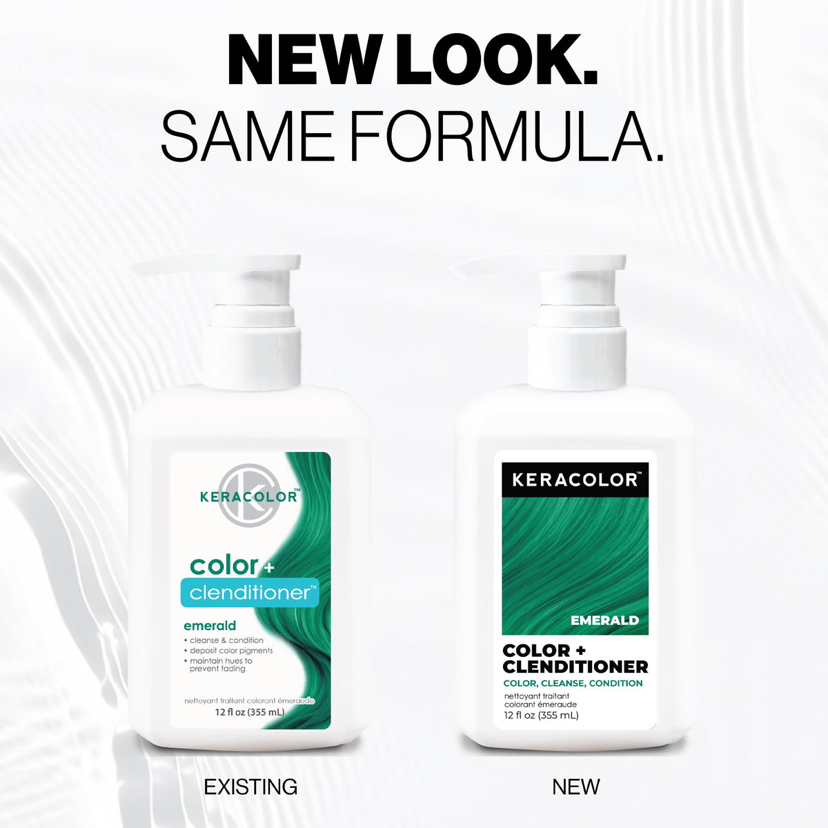 KERACOLOR texture dispensed on hand showing creamy color-depositing formula benefit
