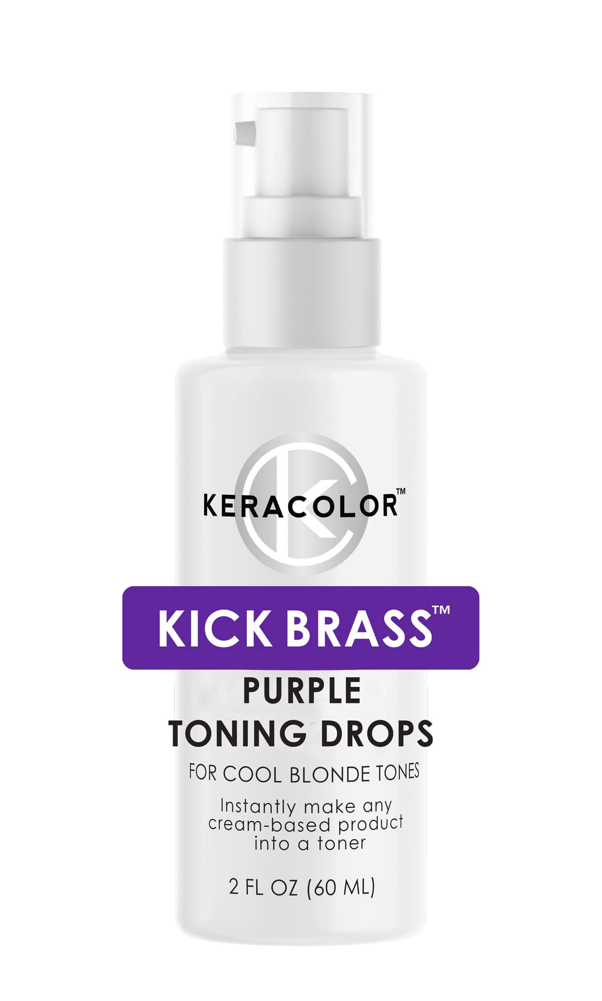 KERACOLOR front bottle showing purple dropper and product benefit