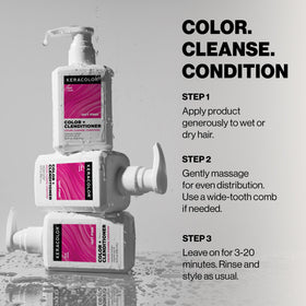 KERACOLOR ingredients display with oils showing nourishing formulation