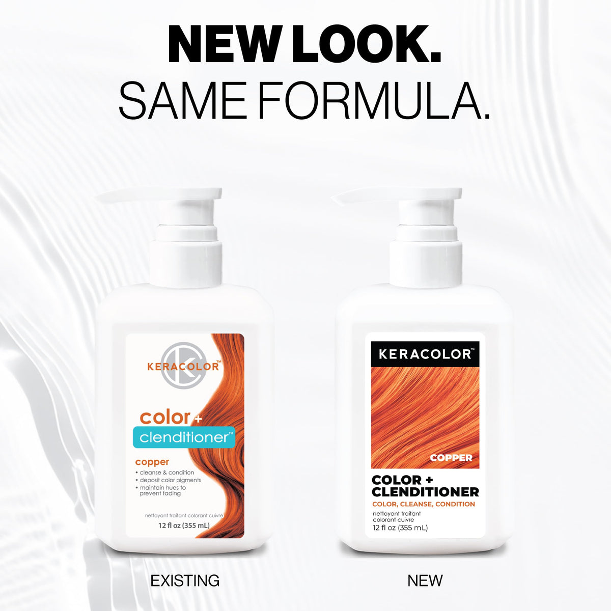KERACOLOR label close-up highlighting ingredients and benefit of gentle formulation