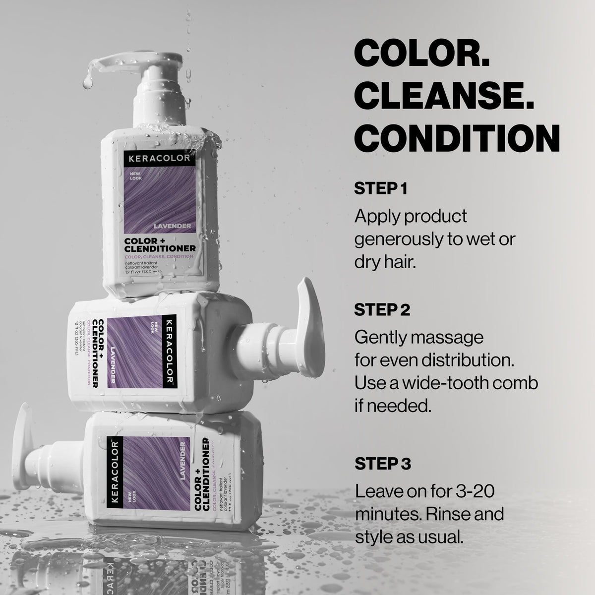 KERACOLOR bottle next to a ruler to show 12 fl oz size and travel-friendly scale