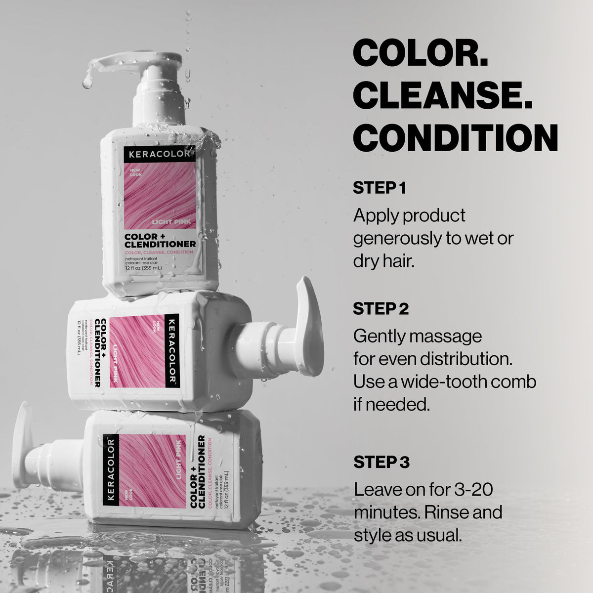 KERACOLOR ingredient label close-up showing keratin and cruelty-free claims