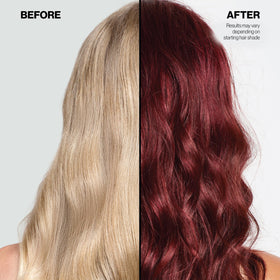 KERACOLOR Merlot before and after photo showing enhanced auburn vibrancy