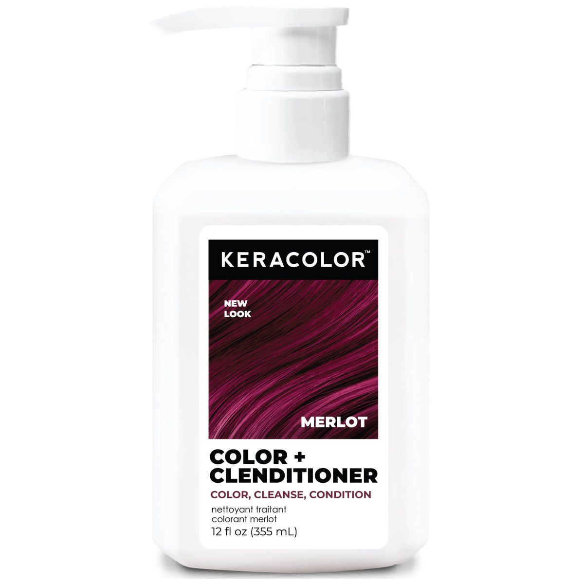KERACOLOR Merlot front bottle displaying rich auburn shade for instant refresh