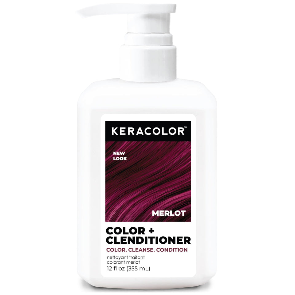 KERACOLOR Merlot front bottle displaying rich auburn shade for instant refresh