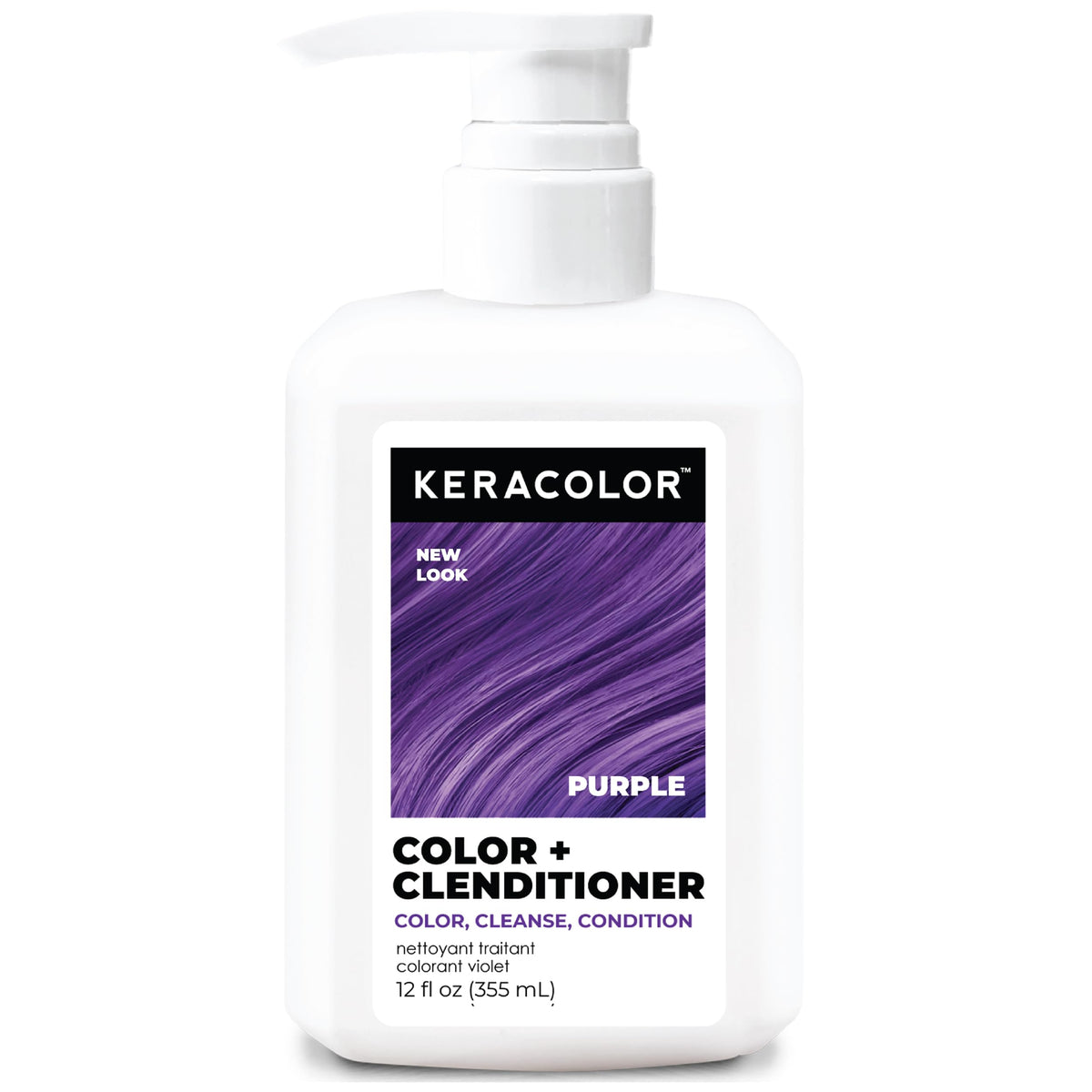 KERACOLOR PURPLE front bottle showing label and 12 fl oz size benefit clarity
