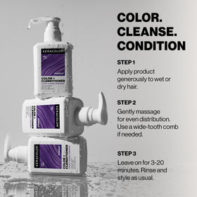 KERACOLOR PURPLE ingredients label highlighting keratin and oil blend benefit