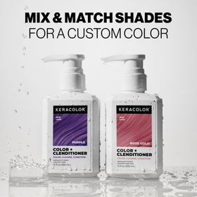 KERACOLOR styled purple hair in lifestyle scene showing vibrant color benefit