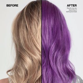 KERACOLOR PURPLE in shower on wet hair showing easy in-shower use benefit