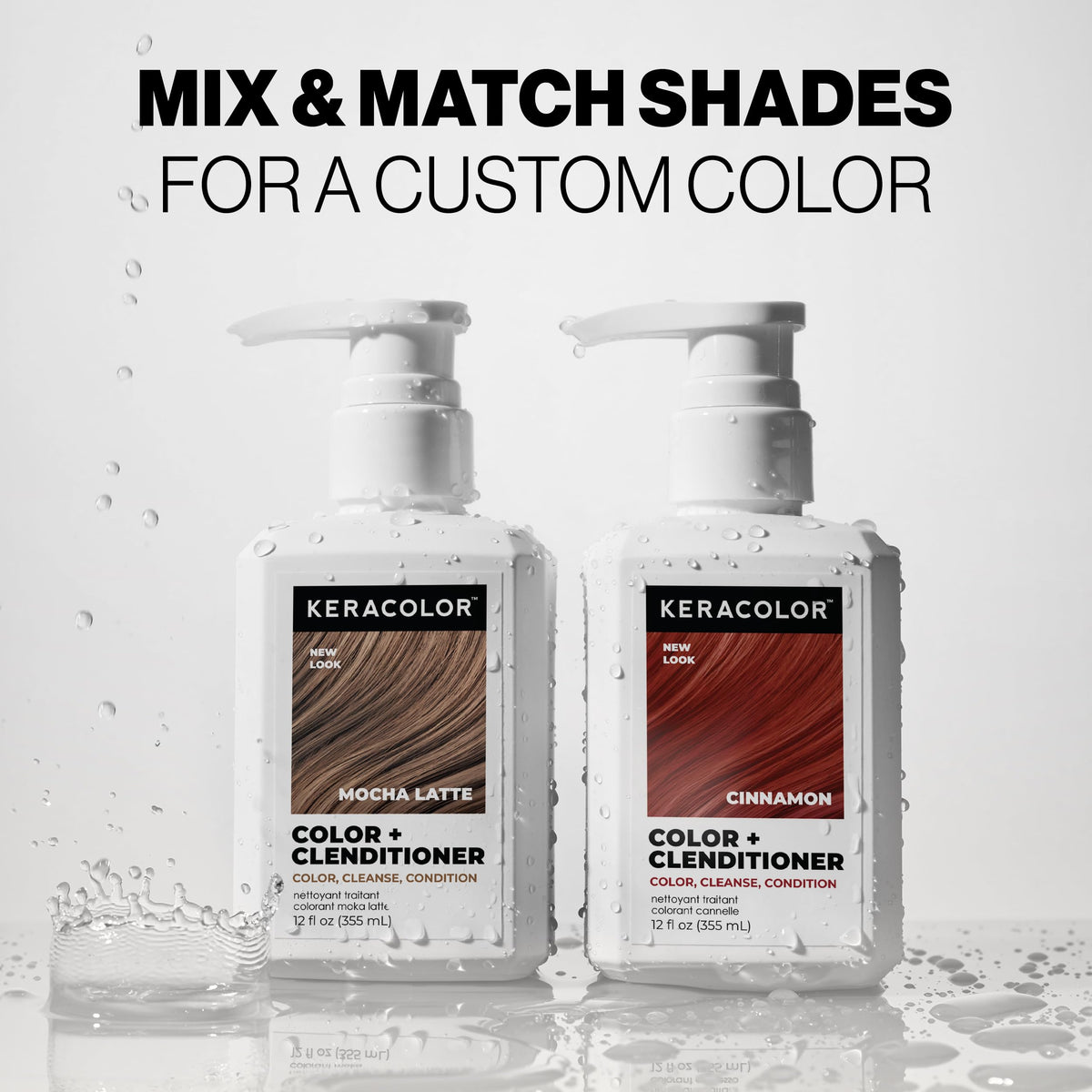 KERACOLOR styled hair lifestyle shot showing glossy brown hair and salon-quality finish benefit