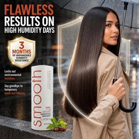 KERAGEN Forte being applied to damp hair demonstrating easy at-home use