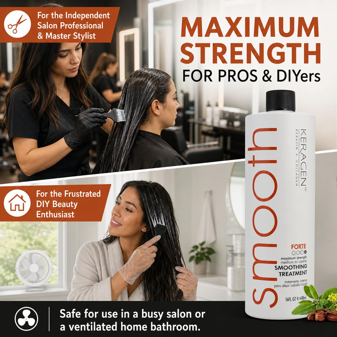 KERAGEN Forte blow-dry in salon emphasizing faster drying and smoother finish