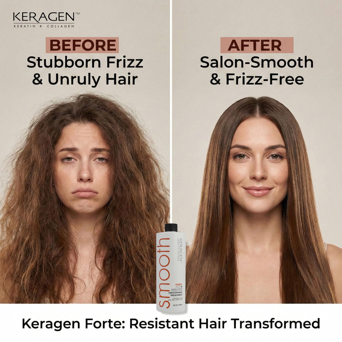 KERAGEN Forte texture close-up showing creamy formula for even application