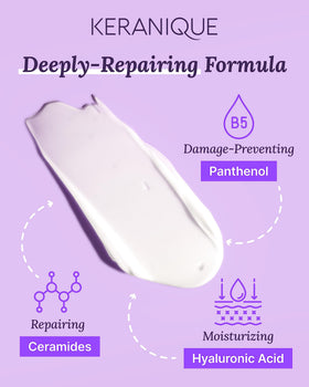 Keranique being applied from hands to hair to deliver conditioning benefits