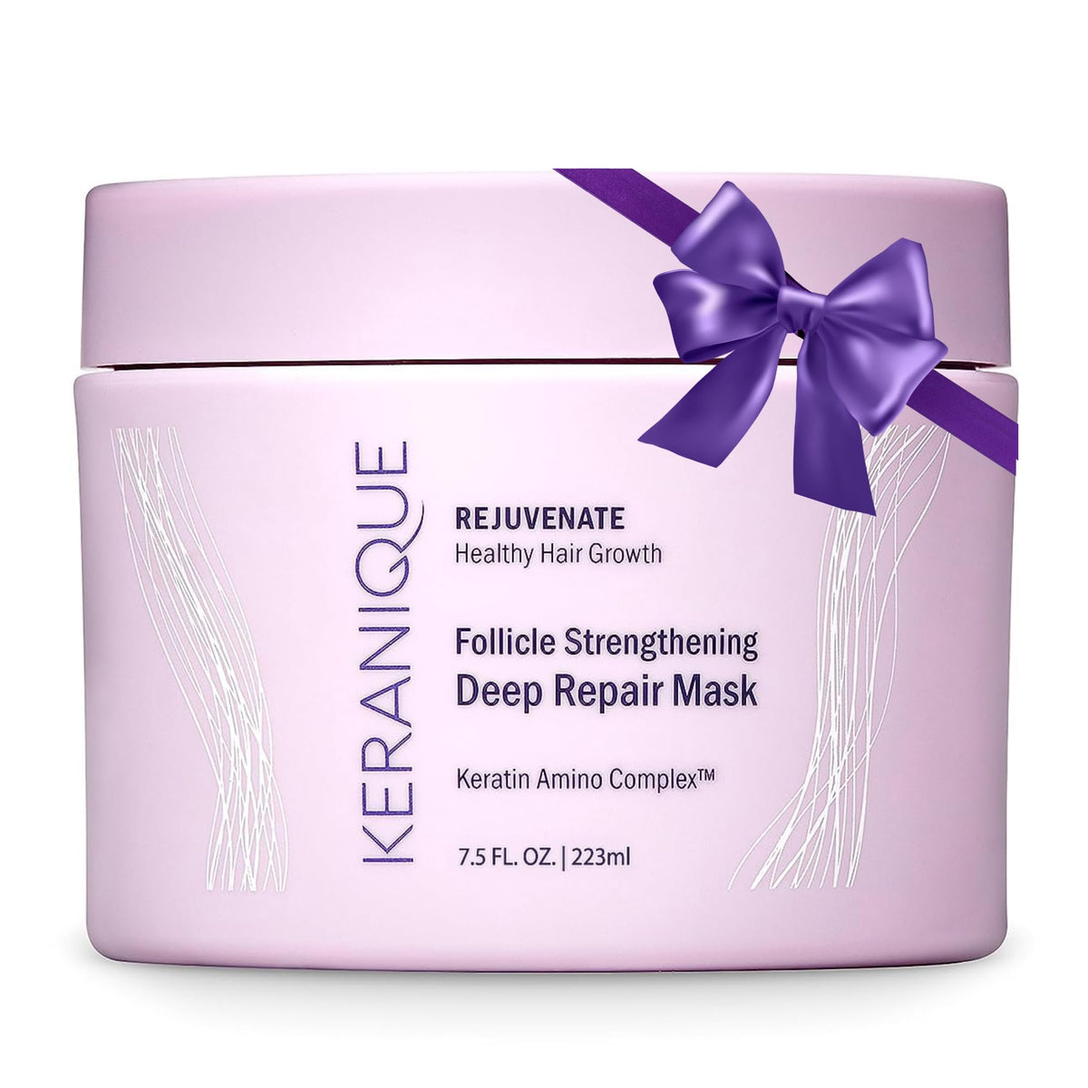 Keranique front packaging showing product and clear benefit of repair