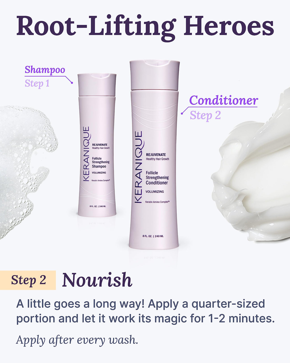 Keranique product label close-up highlights clean-beauty claims