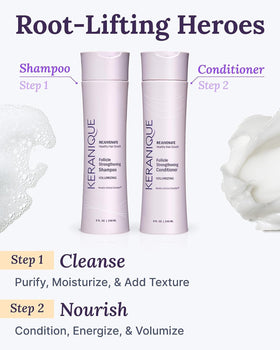 Keranique label close-up showing sulfate-free and cruelty-free benefit