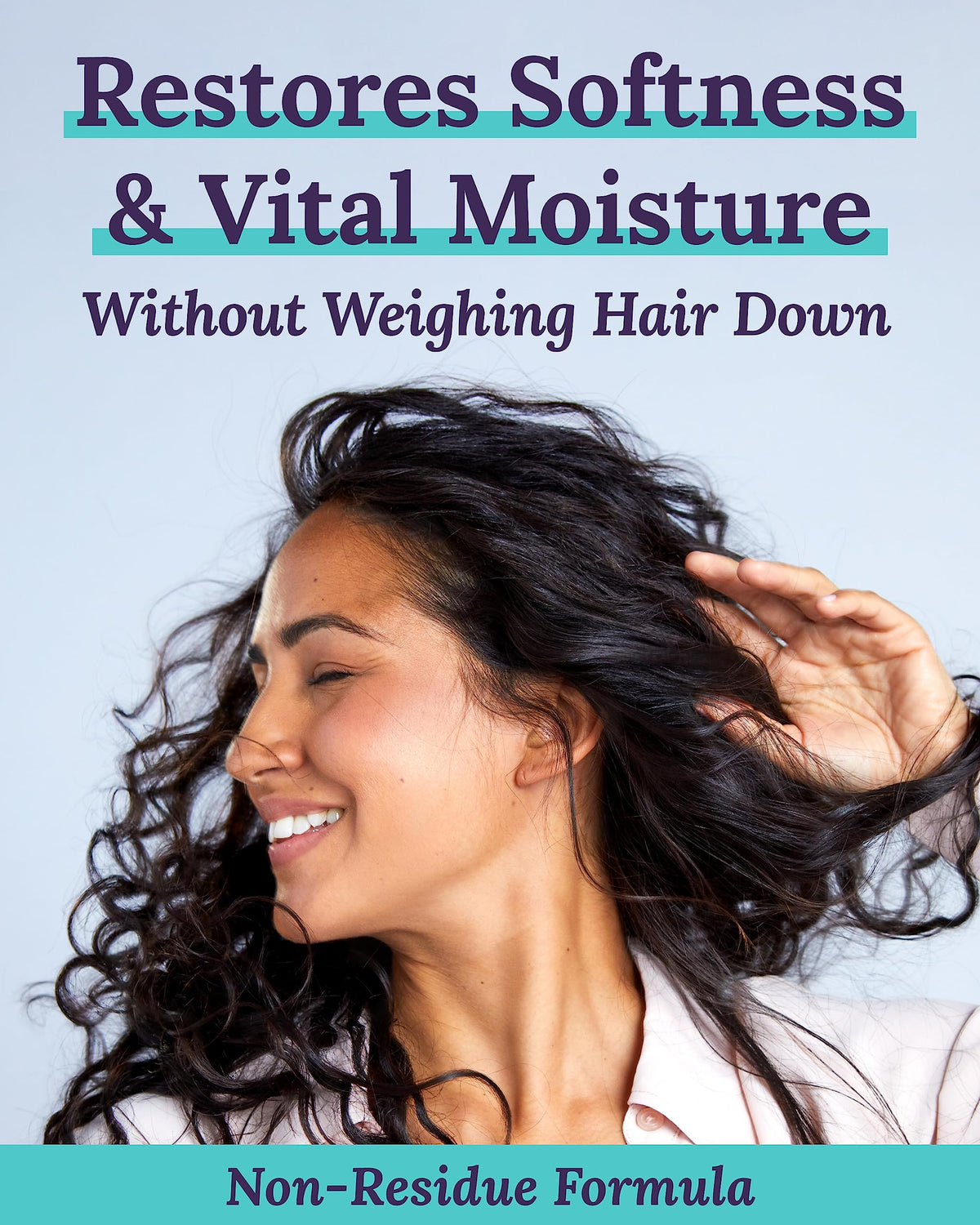 Keranique shampoo lather in hand demonstrating gentle cleanse and improved manageability