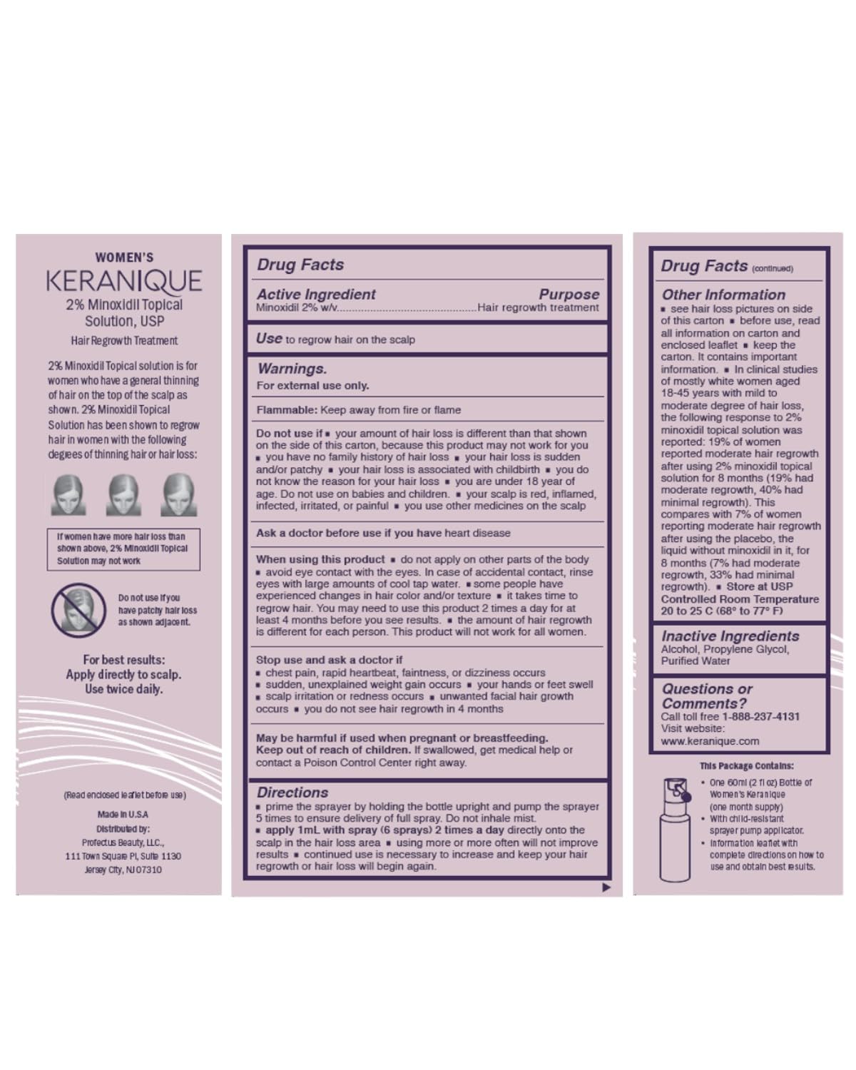 Keranique bottle on bathroom counter suggesting daily routine