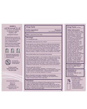 Keranique bottle on bathroom counter suggesting daily routine