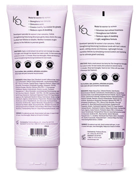 Keranique on bathroom shelf in lifestyle setting promoting daily routine benefit