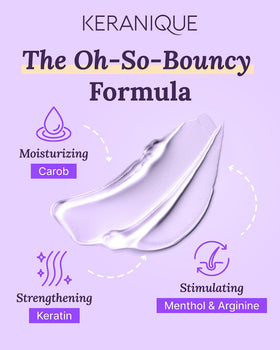 Keranique shampoo airy foam texture demonstrating lightweight lift benefit
