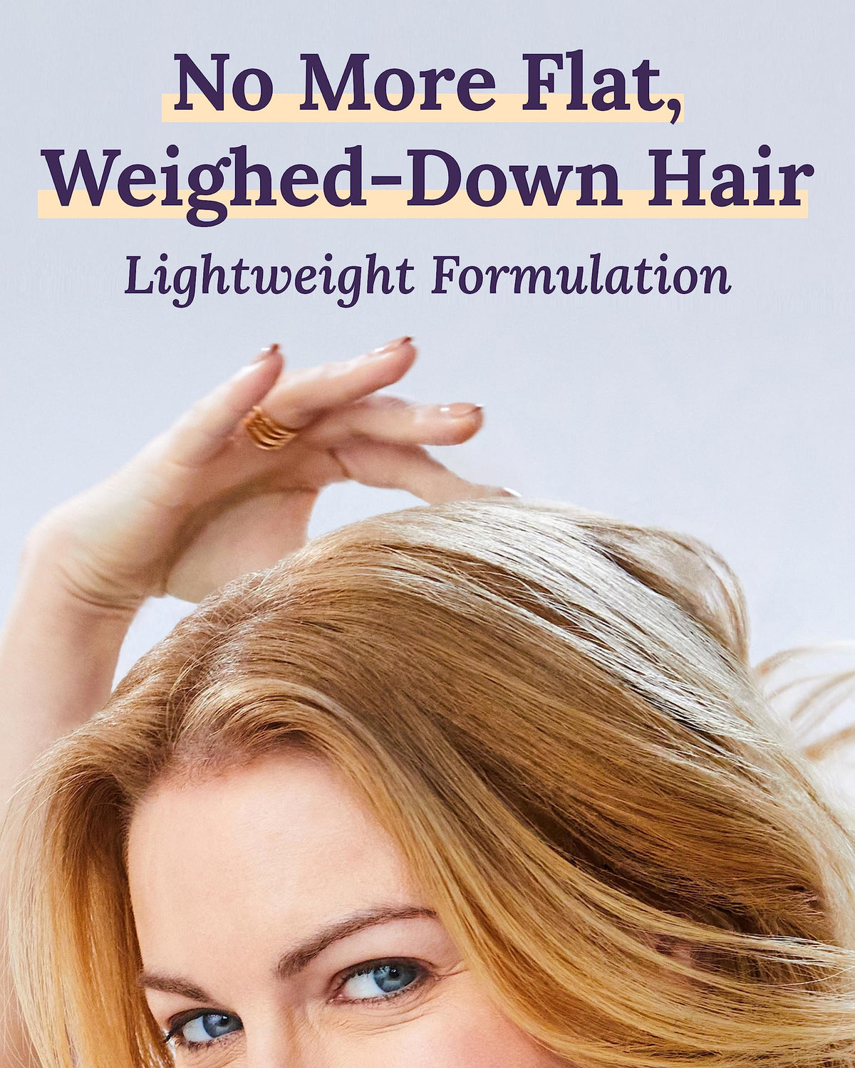 Keranique shampoo being applied to wet hair in shower for cleaner lift