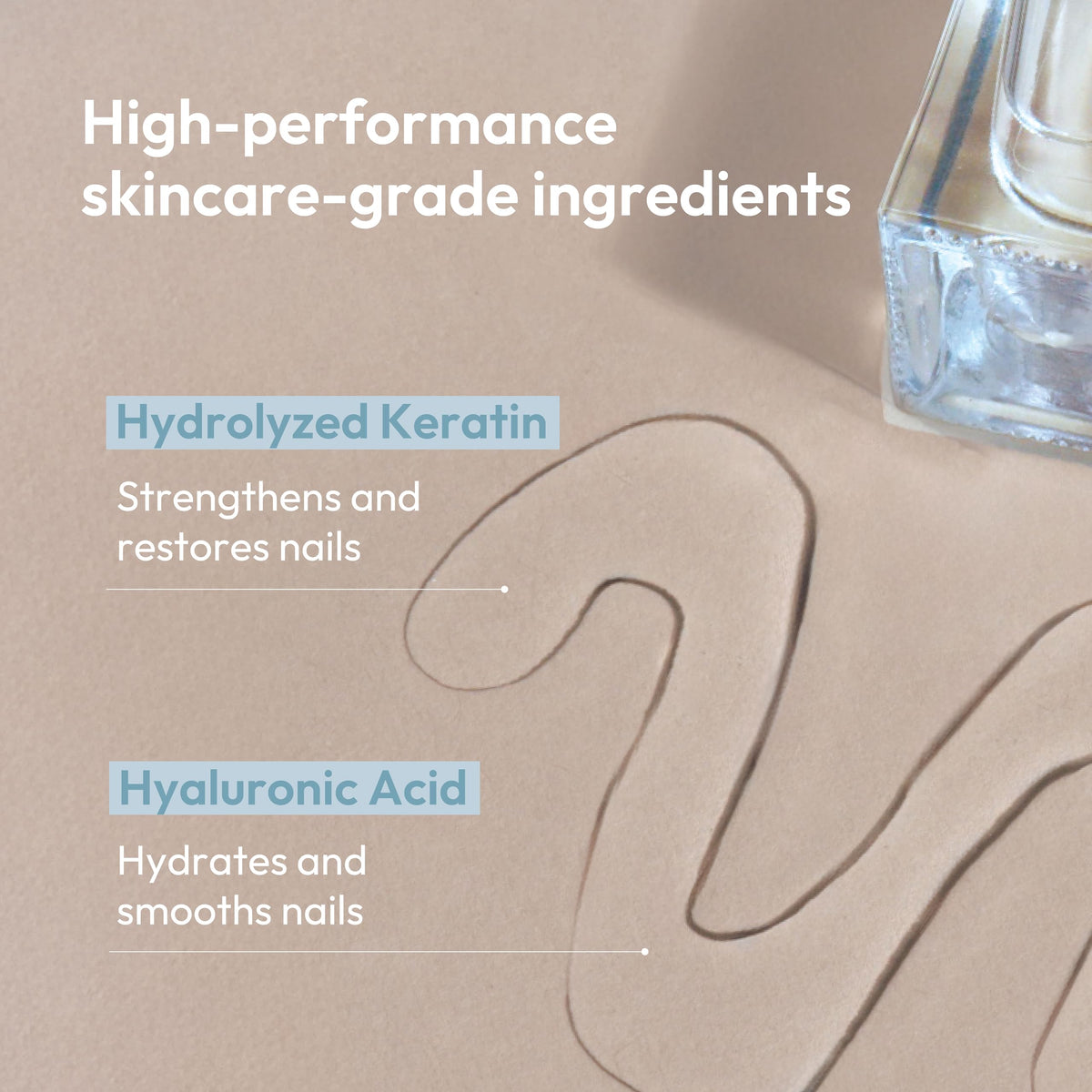 Kerasal being applied to a natural nail, adds hydration and protection