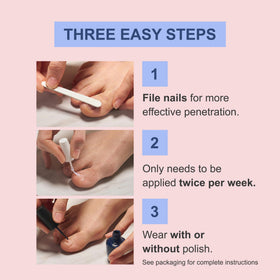 Kerasal applying treatment to nail demonstrating easy twice-weekly use and neat results