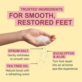 Feet soaking in basin with Kerasal for soothing foot relief