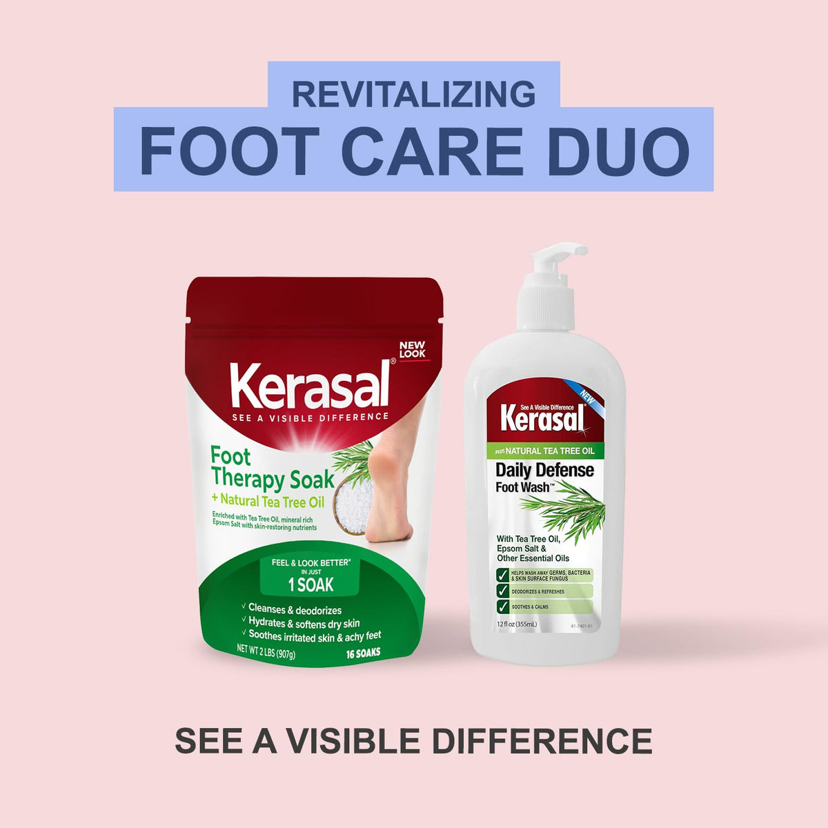 2 lb Kerasal bag next to ruler showing actual product size