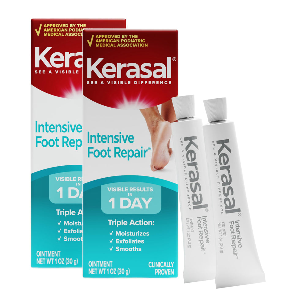 Kerasal front packaging showing two 1 oz tubes and product benefit