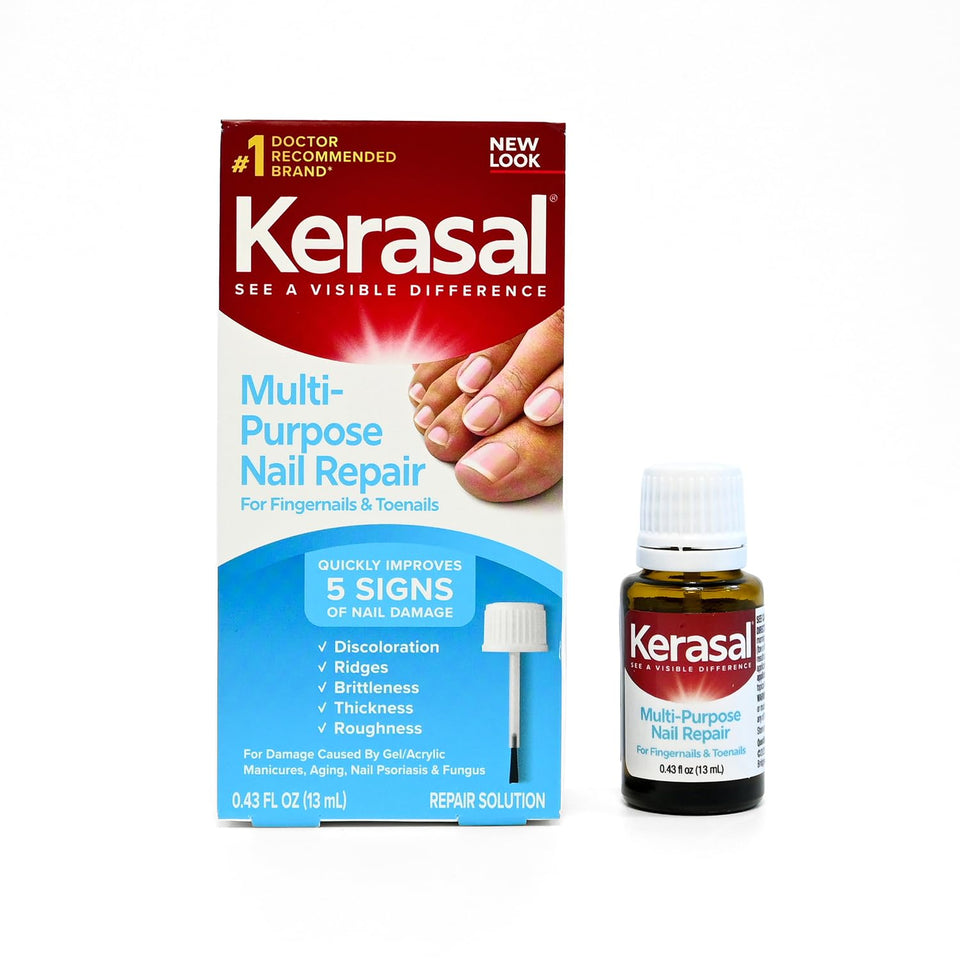 Kerasal front packaging showing bottle and box for clear product identification and benefit