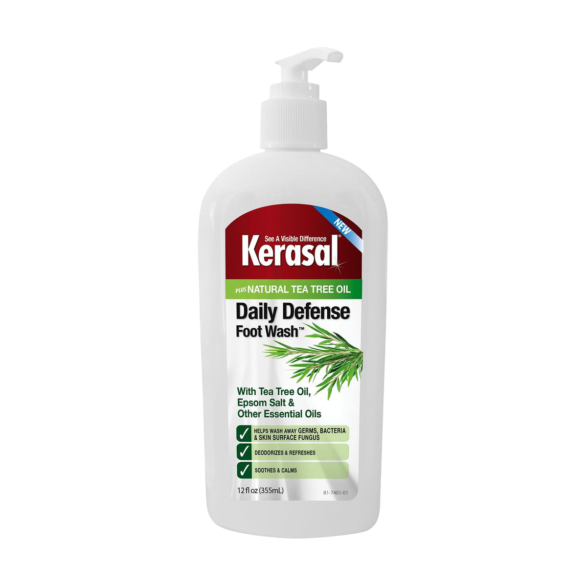 Kerasal front pump bottle showing easy dispensing and quick application benefit
