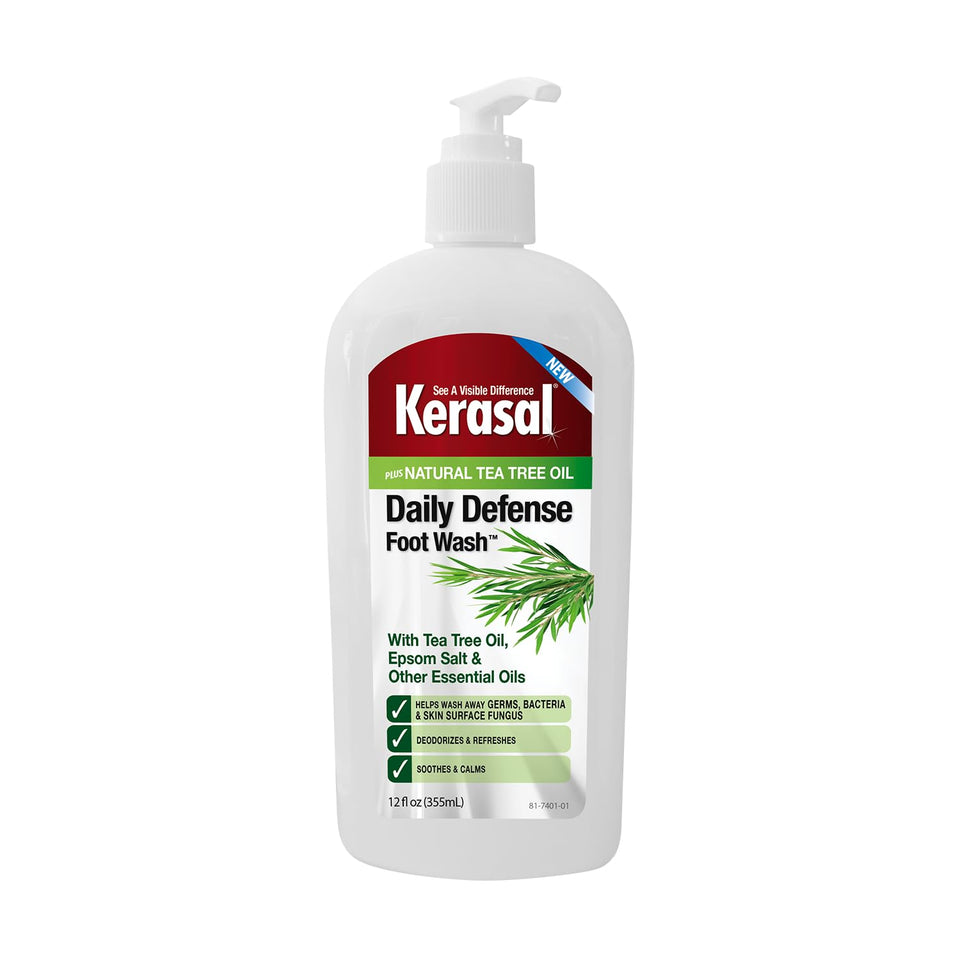 Kerasal front pump bottle showing easy dispensing and quick application benefit