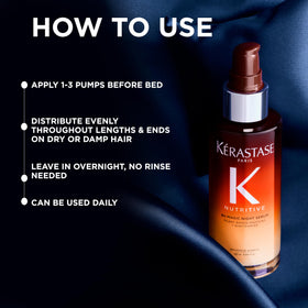 KÉRASTASE applying serum into hair lengths to detangle and soften