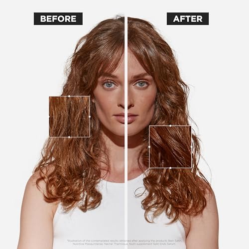 KÉRASTASE serum being applied to hair ends to detangle and hydrate overnight